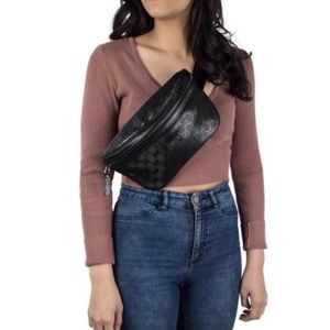 Gucci Black Monogram Crossbody Belt Bag